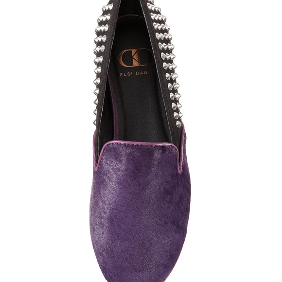 Kelsi Dagger Francie Calf Hair Studded Loafer Flat - Picture 5 of 10